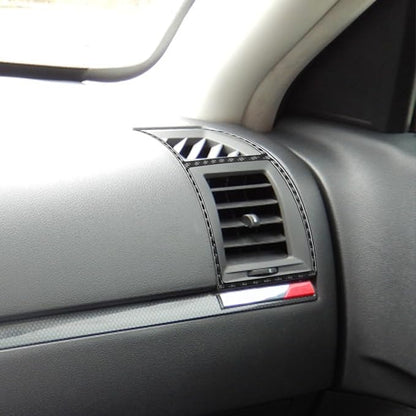 Real Quality Carbon Fiber Decal Trim Car Dashboard Sides A/C Air Vent Frame Decor Compatible with Dodge Charger 2008 2009 2010 Interior Accessories Sticker Black