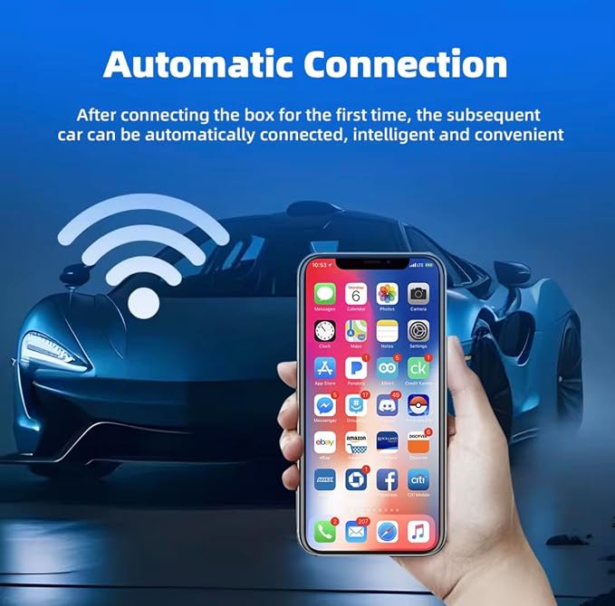 Wireless Apple CarPlay Adapter - Upgraded 2026 Android Auto Adapter Having (2.4GHz+5.8GHz) Connection - Supports Both iPhone (iOS 10+) Android (11+), 2-in-1 Wired to Wireless Plug and Play