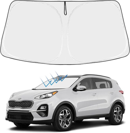Proadsy 2026 Upgrade Front Windshield Sun Shade Foldable Sunshade Protector Custom Fit 2017-2022 Kia Kia Sportage GT-Line GT Sedan Accessories