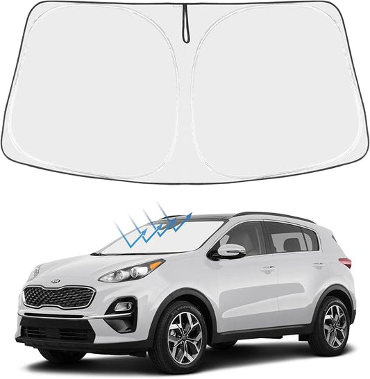 Proadsy 2026 Upgrade Front Windshield Sun Shade Foldable Sunshade Protector Custom Fit 2017-2022 Kia Kia Sportage GT-Line GT Sedan Accessories