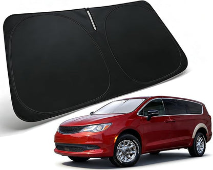 Windshield Sun Shade for 2021-2025 Chrysler Voyager Accessories, Car Front Window Sun Visor & Heat Shield | 240T Sunshade Protection Blocks UV Rays Keep Your Car Cooler