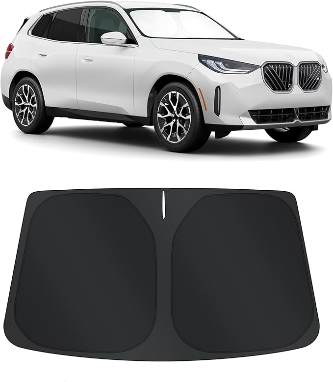 TINGLU Sun Shade for BMW X3 2025 2026 Accessories Windshield Sun Shade Window Shade UV Rays Protection Sun Visor Cover with Steering Wheel Sunshade Storage Bag