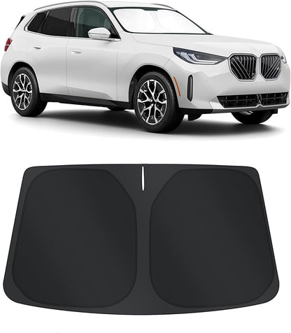 TINGLU Sun Shade for BMW X3 2025 2026 Accessories Windshield Sun Shade Window Shade UV Rays Protection Sun Visor Cover with Steering Wheel Sunshade Storage Bag