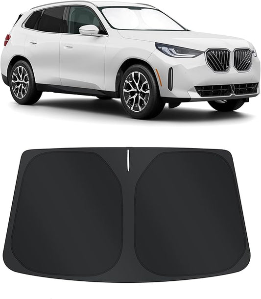 TINGLU Sun Shade for BMW X3 2025 2026 Accessories Windshield Sun Shade Window Shade UV Rays Protection Sun Visor Cover with Steering Wheel Sunshade Storage Bag