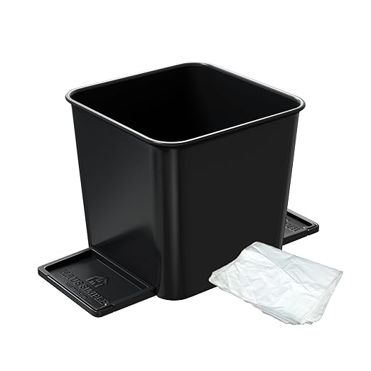 Car Trash Can with Stability Wings – Leakproof Portable Garbage Bin for Fabric & Rubber Mats – Compact Durable Plastic Auto Organizer for Cars, SUVs, Trucks (Black, Small)