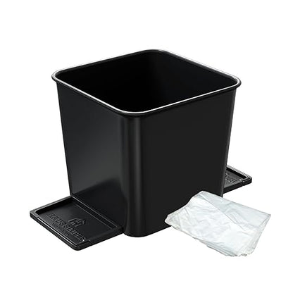 Car Trash Can with Stability Wings – Leakproof Portable Garbage Bin for Fabric & Rubber Mats – Compact Durable Plastic Auto Organizer for Cars, SUVs, Trucks (Black, Small)
