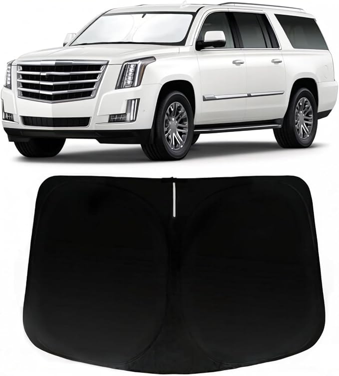Windshield Sun Shade for Cadillac Escalade 2021-2026, Car Front Window Sunshade with 240T Sun Visor Protector Blocks UV Rays Heat Sun Shield Accessories