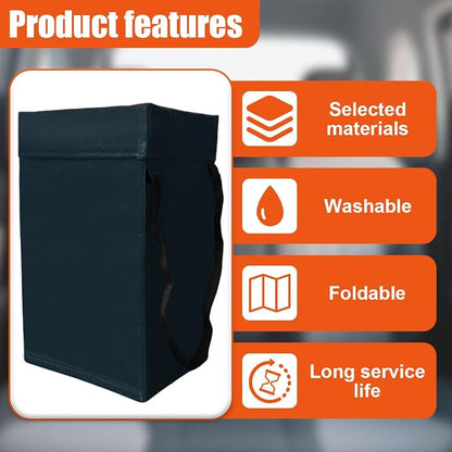 YoRise Foldable Car Trash Can, Multipurpose Waterproof Auto Back Seat Hanging Garbage Organizer, Large Capacity Leak-Proof Vehicle Interior Storage Bag Accessories for Cars, SUVs, Trucks (Cyan)
