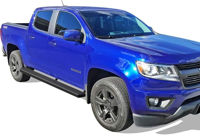 APS Running Boards (Nerf Bars Side Steps Step Bars) Compatible with Chevy Colorado GMC Canyon 2015-2026 Crew Cab 5ft Bed (Black Powder Coated 5 inches Wheel to Wheel)