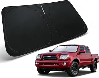 Windshield Sun Shade for 2005-2015 Toyota Tacoma Accessories, Car Front Window Sun Visor & Heat Shield | 240T Sunshade Protection Blocks UV Rays Keep Your Car Cooler