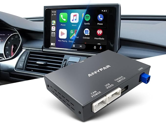 CarPlay Android Auto Adapter Decoder Retrofit Kit Fits Audi 2010-2015 A6 & A7 with MMI 3G System, Supports Wireless CarPlay&Android Auto/Voice Control/Mirror Link/Camera/USB Drive/Navigation