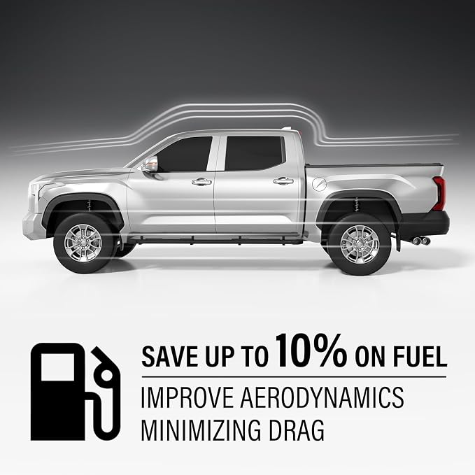 Low Profile Hard Folding Aluminum Truck Bed Tonneau Cover Compatible with 2022-2026 Toyota Tundra 5' 6" Bed w/OE Rail System (66.7"), Quad-Fold Style