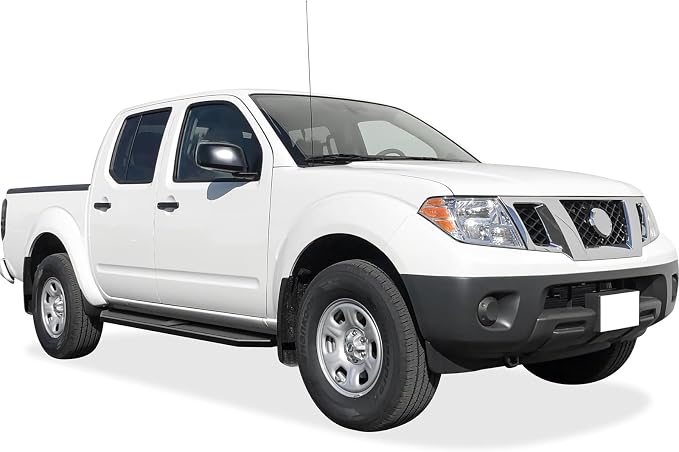 APS 6-inch (Black Stainless Steel Powder Coated Flat Style) Running Boards Nerf Bars Side Steps Compatible with Nissan Frontier 2005-2026 Crew Cab