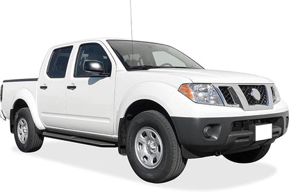 APS 6-inch (Black Stainless Steel Powder Coated Flat Style) Running Boards Nerf Bars Side Steps Compatible with Nissan Frontier 2005-2026 Crew Cab