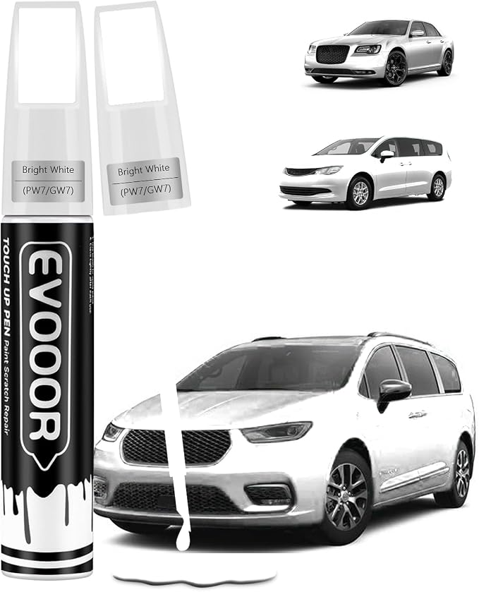 Bright White(PW7/GW7) Touch Up Paint Compatible with Chrysler Exact Match 2 in 1 Touch up Paint for Chips and Nicks Repair with 2pcs Disposable Micro Applicators