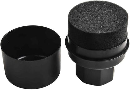 Wheel Tire Sponge Brush for Car Polishing and Waxing with Protective Lid, Featuring Curved and Flat Shape Applicators (Black trim)