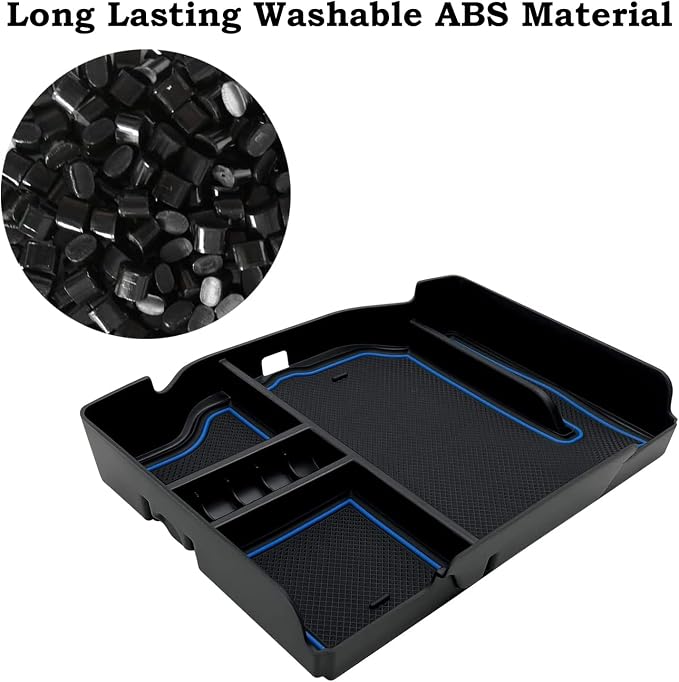Center Console Organizer fit for Dodge RAM 1500 2500 3500 2026 2025 2024 2023 2022 2021-2019 Accessories Interior Storage Box Armrest Storage Tray (Blue) NOT FIT for 40/20/40 Split Bench Seat