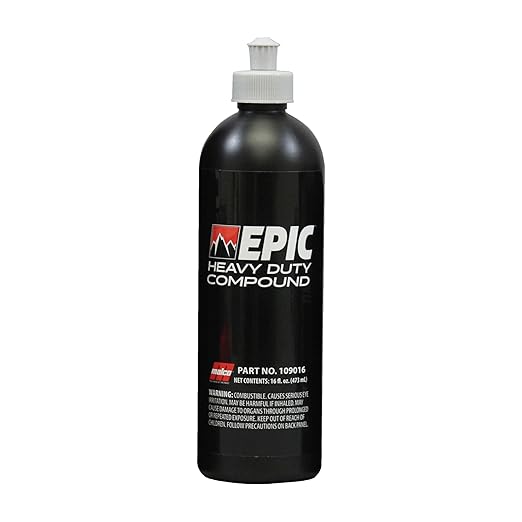 Malco Epic Heavy-Duty Car Polishing Compound – Best Deep Scratch Remover | All-in-One, One-Step Compound for Polishing Car Paint | Swirl-Free Finish | Removes P1500 Sand Scratches | 16 Oz. (109016)