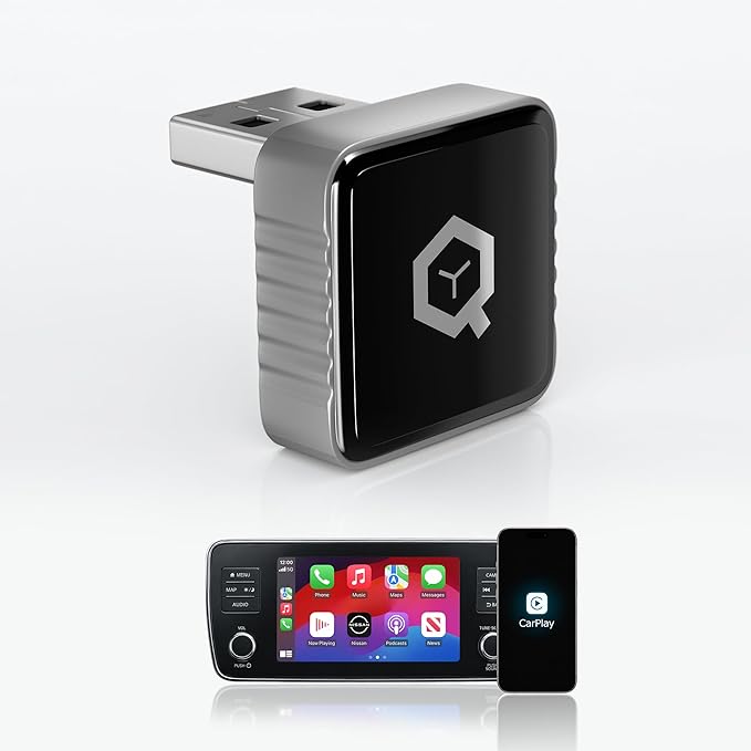 WL1 Wireless CarPlay Adapter for iPhone | For factory wired CarPlay cars; iPhone 6+ / iOS 12+; auto reconnect; includes USB-C converter