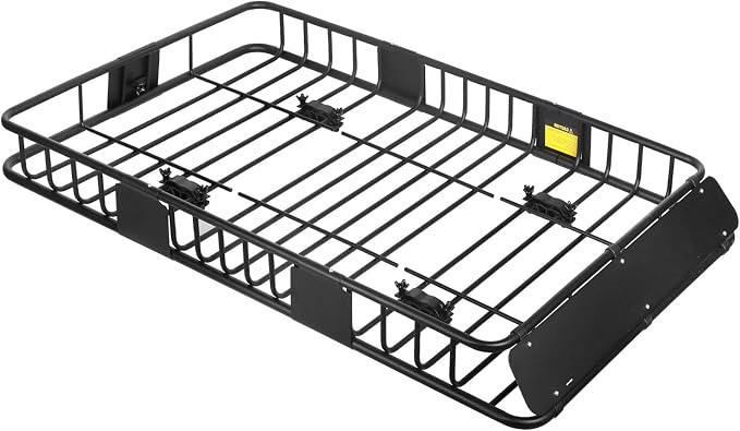 Season Guard Roof Rack Cargo Carrier Basket, 64" x 39" x 4" Heavy Duty Steel Rooftop Luggage Rack with Extension & Wind Fairing, Universal Car Top Storage for SUV, Truck, Jeep, Van, Camping Travel