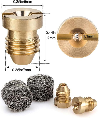 1.1 Orifice Foam Cannon, 2 Pieces 1.1 mm Orifice for Foam Cannon and 2 Pieces Foam Maker, Universal Foam Cannon Orifice Nozzle Tips for Pressure Washer Foam Cannons Parts, 3000 PSI (4 Pack)