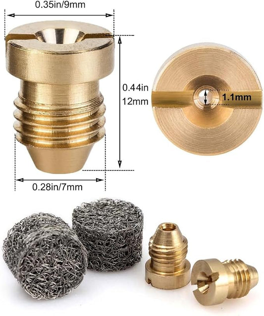 1.1 Orifice Foam Cannon, 2 Pieces 1.1 mm Orifice for Foam Cannon and 2 Pieces Foam Maker, Universal Foam Cannon Orifice Nozzle Tips for Pressure Washer Foam Cannons Parts, 3000 PSI (4 Pack)