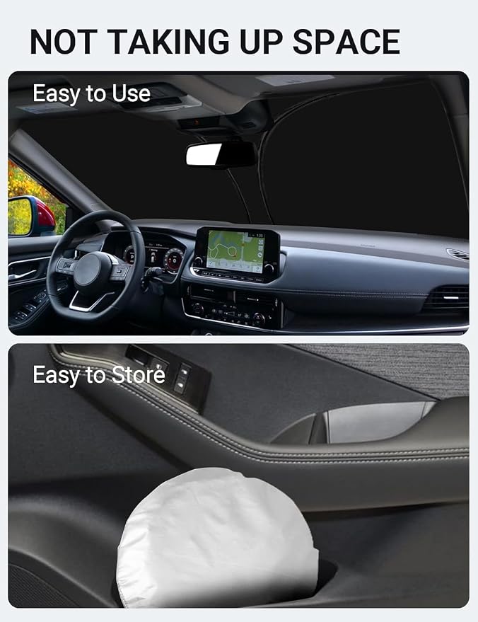 Proadsy Windshield Sun Shade Custom Fit Nissan Rogue 3rd Gen.(Not for Rogue Sport) 2021-2026 4-Layer Foldable Front Sunshade Protector Sun Visor Blocks UV Rays Keep Car Cooler Accessories