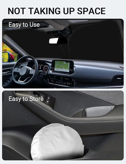 Proadsy Windshield Sun Shade Custom Fit Nissan Rogue 3rd Gen.(Not for Rogue Sport) 2021-2026 4-Layer Foldable Front Sunshade Protector Sun Visor Blocks UV Rays Keep Car Cooler Accessories