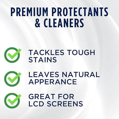 Cleans interior surfaces with a residue-free finish. Safe on touchscreens, LCDs, and glass.