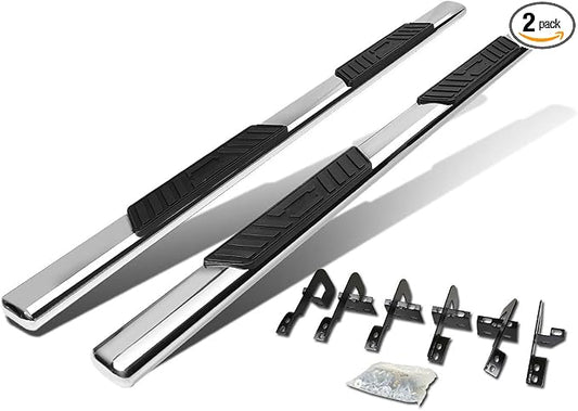 Auto Dynasty Oval Running Boards Compatible with 2009-2014 Ford F150 Crew Cab, Stainless Steel Side Step Rail Nerf Bars, 5" Step Bars, Polished Chrome 2010 2011 2012 2013