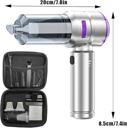 Joyzan Car Vacuum Cleaner, Portable Handheld Cordless Rechargeable Air Duster 16000PA Strong Suction Wet Dry 9 Nozzles HEPA Filter Car Home Office Workers Pet Hair Cleaning Men Gifts Dad Husband