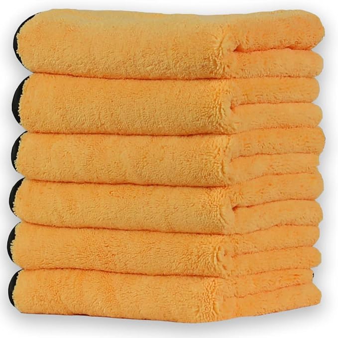 Simple Houseware Professional Grade Microfiber Towels for Car, 16" x 24", 6 Pack, 440 GSM