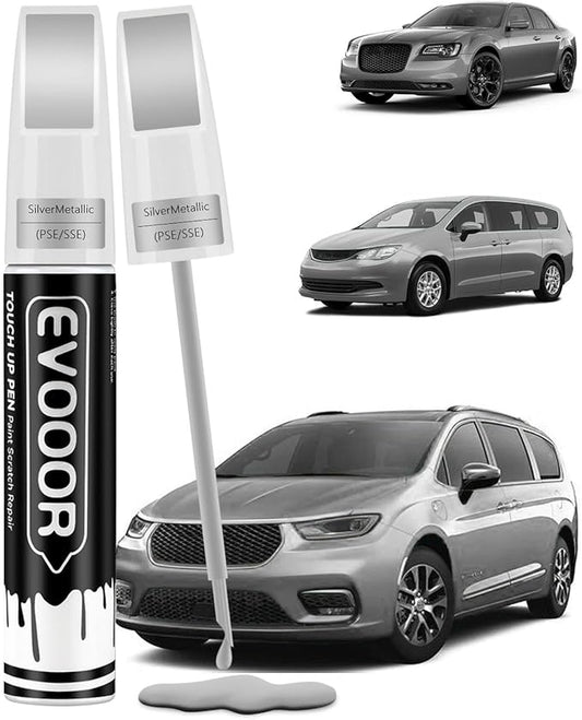 Silver Mist(PSE/SSE) Touch Up Paint Compatible with Chrysler Exact Match 2 in 1 Touch up Paint for Chips and Nicks Repair with 2pcs Disposable Micro Applicators