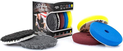 The Rag Company - Buff and Shine Reflection Artist Complete 6" Buffing Kit - Combination of Five Pads, URO line, Easy to Use Combo
