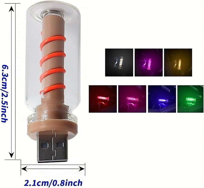 Touch Control Car Atmosphere Light, USB Lights Portable Mini Glass Bottle LED Bulb Night Lights, USE for Vehicle Bedroom Camping Decoration - Pink