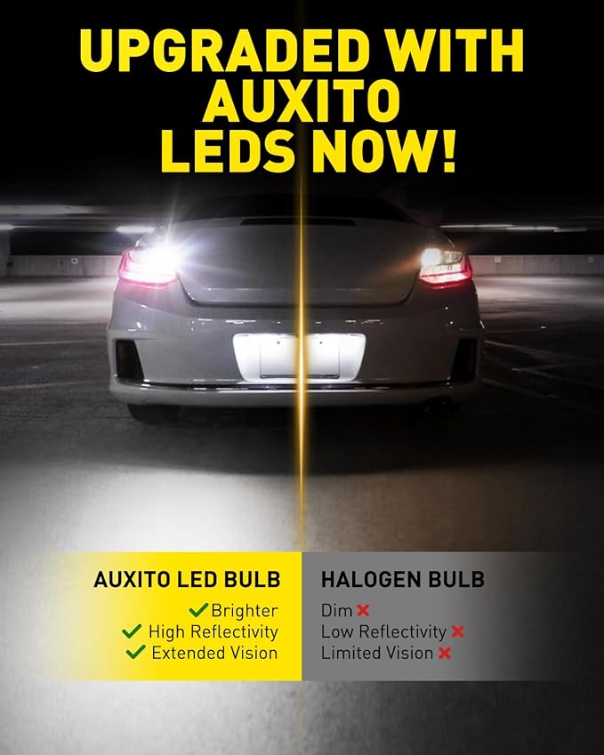 AUXITO 921 LED Bulb Reverse Light, 400% Bright 912 T15 6000K White Canbus Error Free W16W 906 904 Backup Replacement Parking Light Assemblies For Car/Trunk, Pack of 2