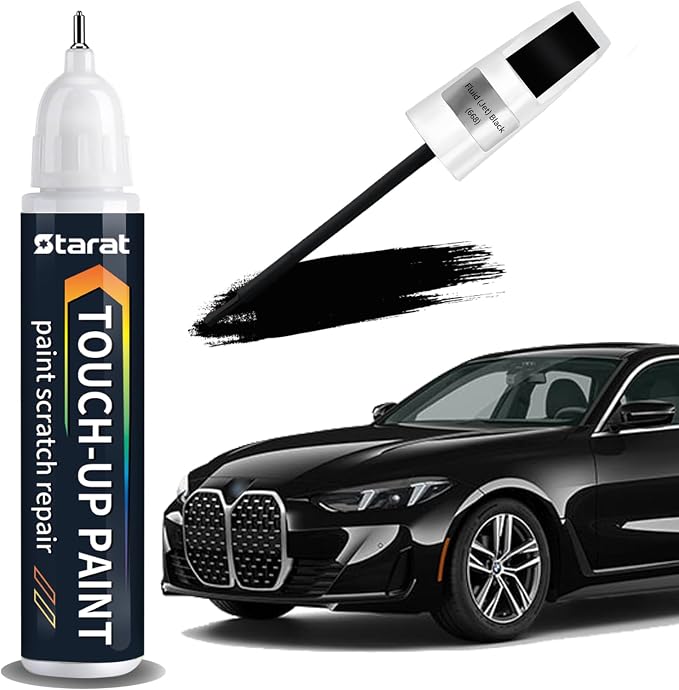 Fluid (Jet) Black(668) Touch Up Paint Pen for BMW 2-in-1 Quick & Easy Car Scratch Repair Kit Exact OEM Match for X5/X4/iX3/X3/X2/X1/5/1 Series