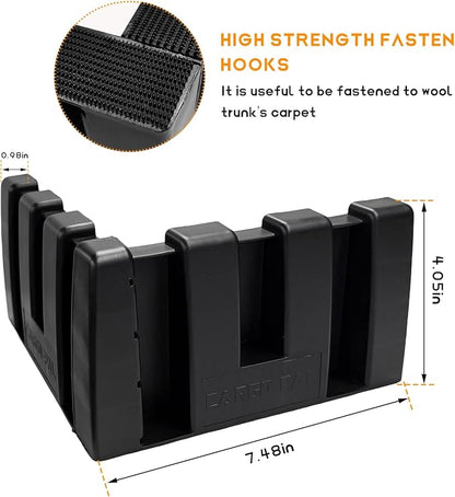 DXNQ 4PCS Multipurpose Cargo Organizer Blocks, Plastic Cargo Storage Organizer Blocks for Wool Carpet Trunk, Grocery Trunk Divider Cargo Containment System for Car SUV Van Trunk