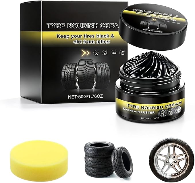 Car Tire Ceramic Coating, 2026 Powerful Wheel Cleaning Refurbish Wax with UV Blocking Dust, Tyre Nourish Cream, Tire Shine Cream for Long-Lasting Auto Care (1pcs)
