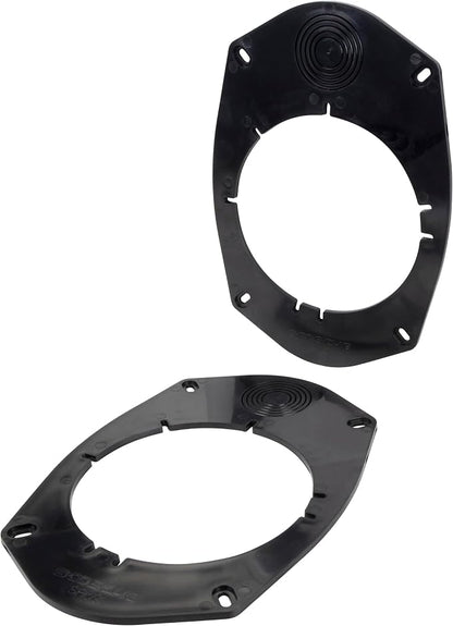 Scosche SA69 6X9" to 5.25”-6.5” Speaker Adapters Compatible with Select Import and Domestic Vehicles - 5 1/4" to 6 1/2" Adapter for Car Door Speakers - Sold in Pairs - See Guide in Image for Vehicles