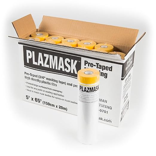 Pre-Taped Masking Film (5-Feet X 65-Feet,12-Pack)