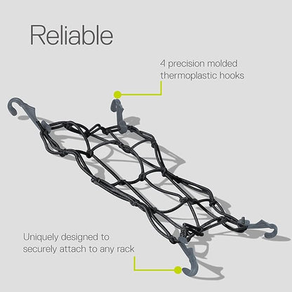 Small Cargo Net by Delta Cycle (2-Pack) - Expandable Bungee Net with Hooks Stretches to 22" x 22" - Bike Cargo Net Keeps Your Gear Tightly in Place for Bikes & Kayaks