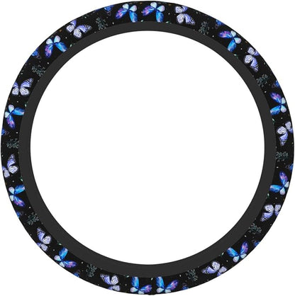 Butterflies Steering Wheel Cover Anti-Slip,Sweat Absorption Universal 15 inch Steering Wheel Covers Cute car Accessories for Men Women