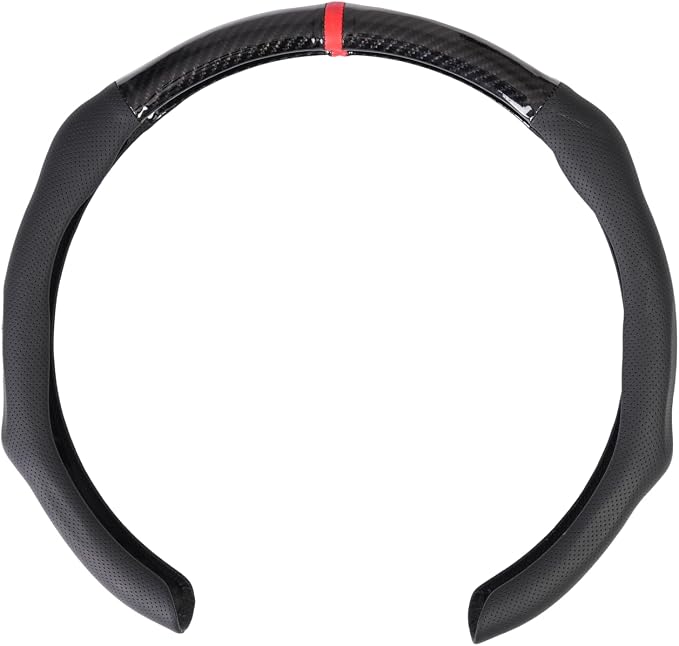 Car Steering Wheel Cover Napa Leather Non Slip Vehicle Steering Wheel Cover Protector, Quick Install Comfy Automotive Interior Decor, Universal fit 14½ to 15 inches Car Pickup SUV 14.5 to 15 inches