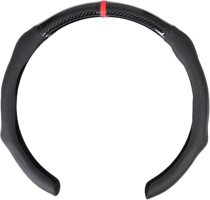 Car Steering Wheel Cover Napa Leather Non Slip Vehicle Steering Wheel Cover Protector, Quick Install Comfy Automotive Interior Decor, Universal fit 14½ to 15 inches Car Pickup SUV 14.5 to 15 inches
