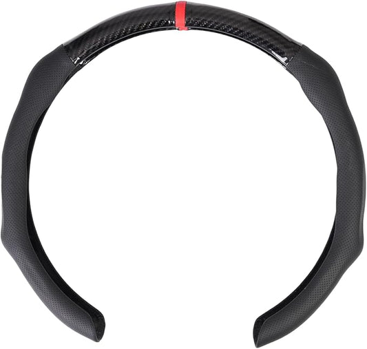 Car Steering Wheel Cover Napa Leather Non Slip Vehicle Steering Wheel Cover Protector, Quick Install Comfy Automotive Interior Decor, Universal fit 14½ to 15 inches Car Pickup SUV 14.5 to 15 inches