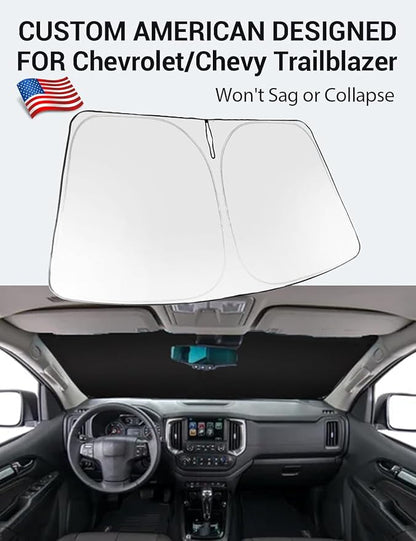 Proadsy Windshield Sun Shade for 2021-2025 2026 Chevrolet/Chevy Trailblazer Foldable Front Sunshade Protector Sun Visor Blocks UV Rays Keep Car Cooler