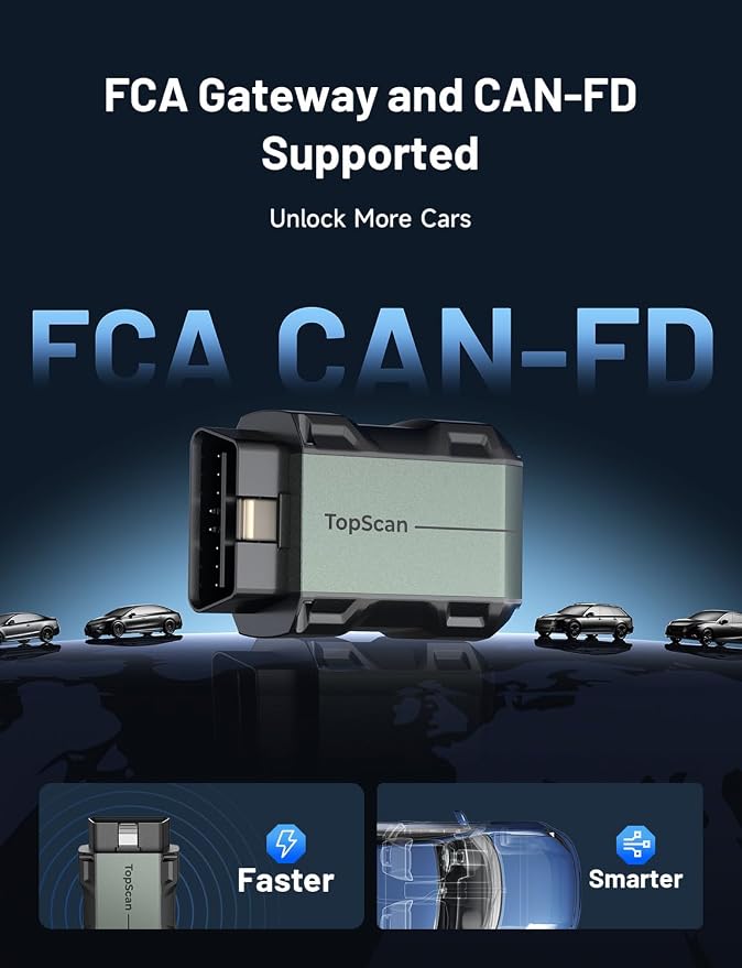 TOPDON TopScan Lite OBD2 Bluetooth Scanner, Bi-Directional All System Diagnostic Tool with AI Assistant, 8 Resets, Repair Guides, Performance Test, FCA AutoAuth & CAN-FD for iOS Android