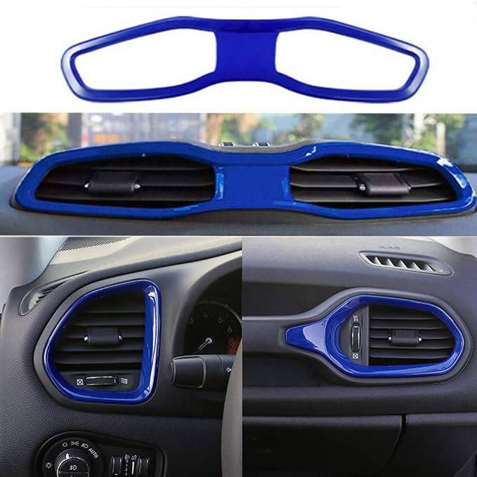 31PCS/ Set Interior Trim Kit Car Interior Accessories Decoration Trim Kit for Jeep Renegade 2015-2018 (Dark Blue)