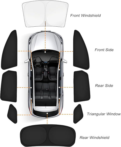 KUST Car Window Shades for Honda HR-V 2023-2025 2026 Windshield Sun Shade Side Window Cover UV Block Privacy Protection HRV Accessories for Camping Blackout Rear Back Full Set 8PCS